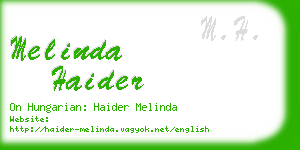 melinda haider business card